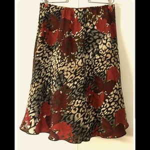Just for Wraps by Wrapper Skirt Sz M Gorgeous Roses Elastic Waist A-line